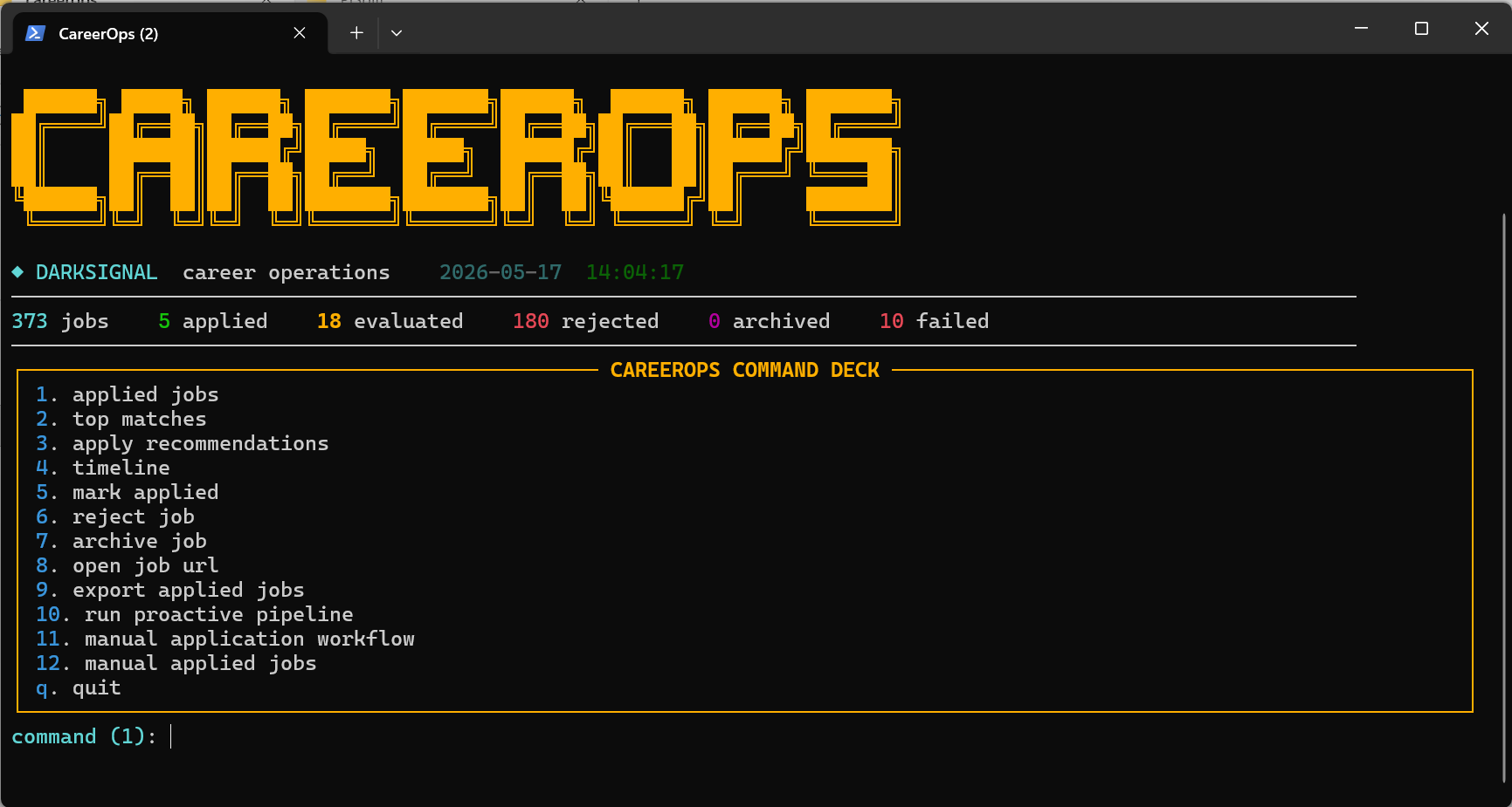 CareerOps job tracking